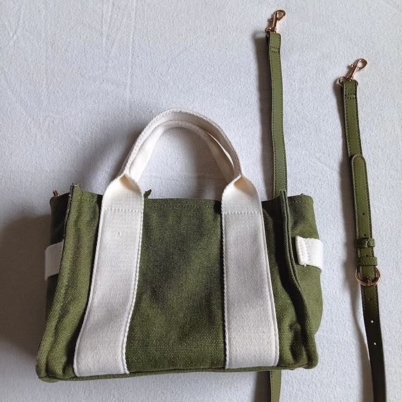 Universal Thread Green and White Tote Bag with Adjustable Strap - Picture 2 of 14